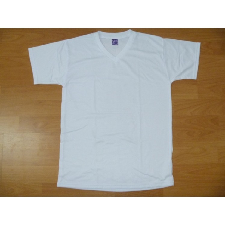 camisetas-hombre-cuello-v-500-blanca-talla-40